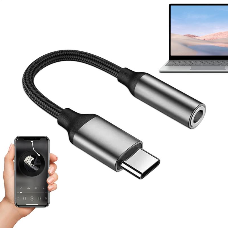 USB C Auf 3,5mm Audio Adapter HIFI Typ C Auf 3,5mm Weibliche Kopfhörer Jack Adapter Nylon Geflecht Aux kabel Tragbare HIFI Elektronik