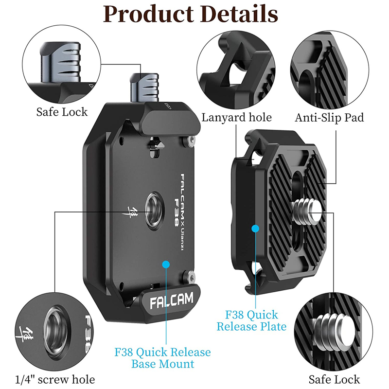 Ulanzi FALCAM F38 Quick Release Plate Clamp Kit Universal DSLR Camera Gimbal Arca Swiss Tripod Slider Mount Adapter