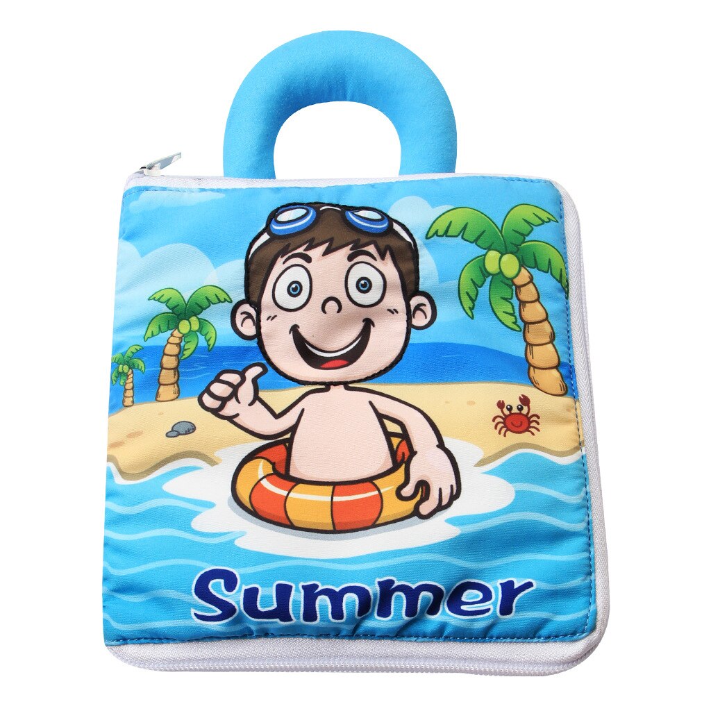 Soft Books for Toddlers, Touch and Feel Activity, Safe and Non-toxic, Infant Books for Early Children Development - Summer