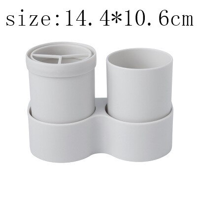 Wall Mounted Plastic Toothbrush Cup Portable Cup Cover For Toothpaste Toothbrush Box Drain Dispenser Holder Bathroom Accessories: White