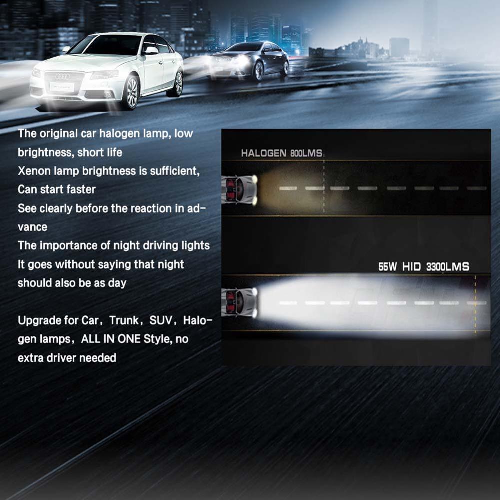 55W HID ampoule au xénon H1 H3 H7 H11 9005 9006 12V Auto voiture phare lampe 3000K 4300K 5000K 6000K 8000K 10000K 12000K
