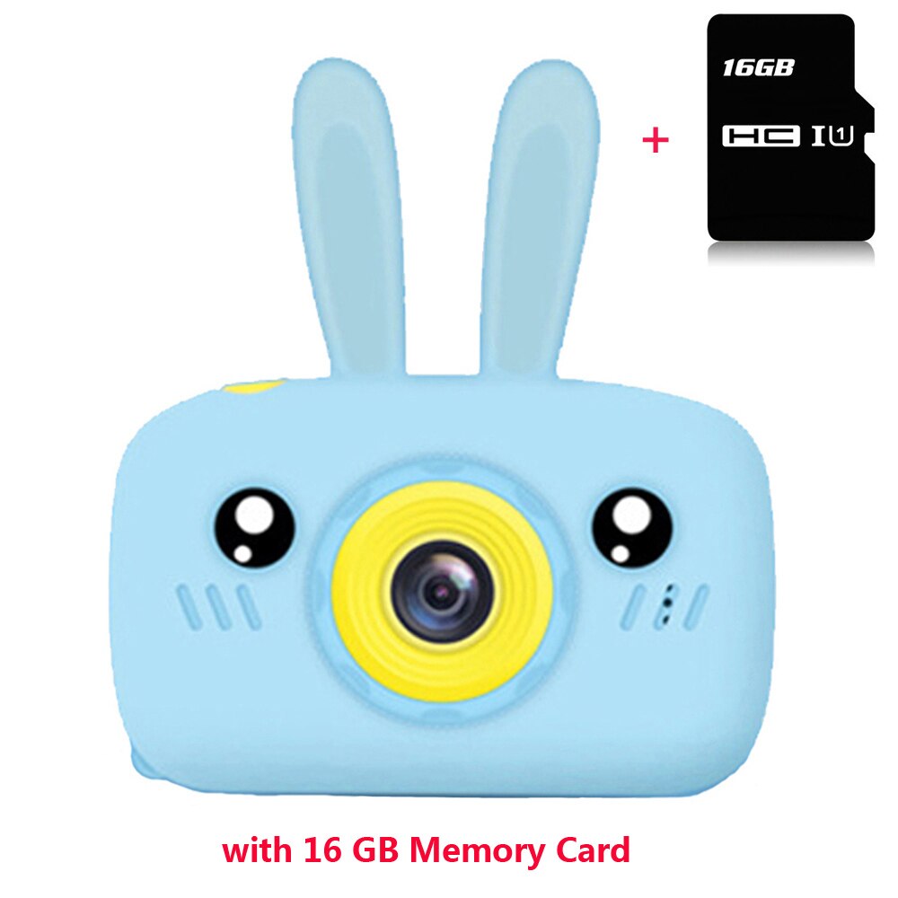 Kinderen Nemen Foto Smart Camera Full Hd 1080P Draagbare Digitale Video Camera 2 Inch Lcd-scherm Elektronische Speelgoed voor Kinderen: Blue 16GB Cards