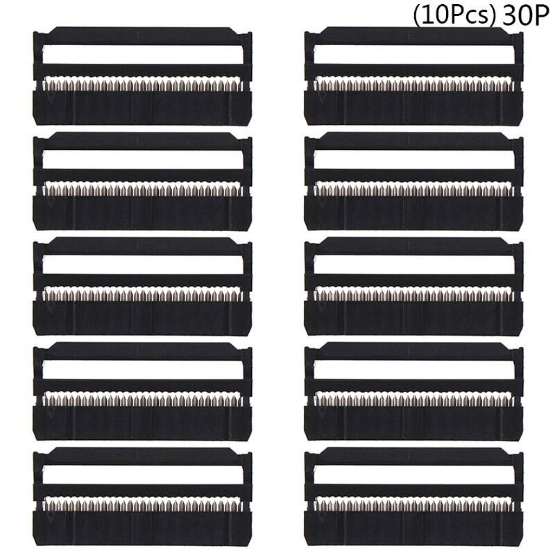 10set 6/8/10/12/14-50Pin IDC Socket Pin Dual Rij Toonhoogte 2.54mm IDC connector 6-50 Pin Kabel Socket Plug Lint Kabel Connector: Rood