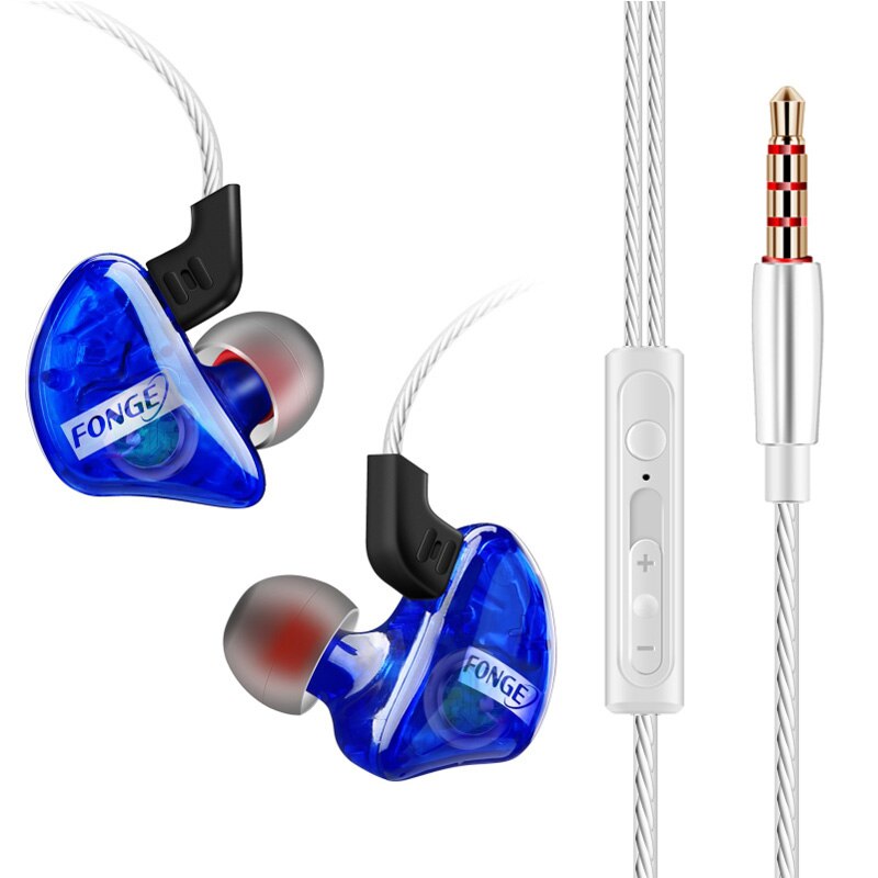 Fonge Transparante T01 In-Ear Oortelefoon Subwoofer Stereo Bass Oordopjes Headset met Microfoon voor HTC Huawei smart telefoon