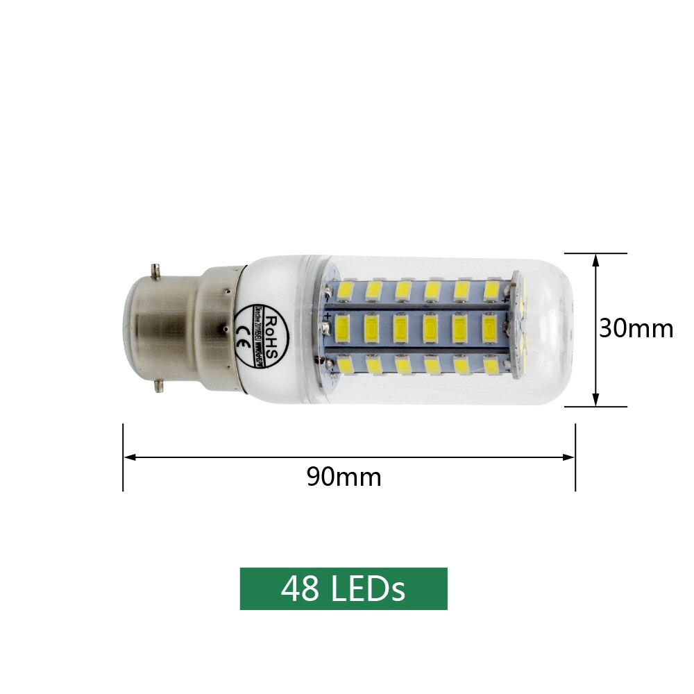 1 stücke B22 7W 12W 15W 18W 20W 25W Led Mais birne licht SMD 5730 AC 220V Bombillas B22 led kerze scheinwerfer kronleuchter 360 Grad