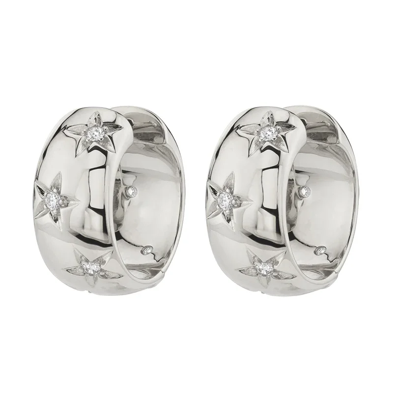 TIANDE-pendientes de aro grandes de Color dorado para mujer, aretes con Piercing circular y estrella de circón fino, accesorios de joyería para: Color dorado