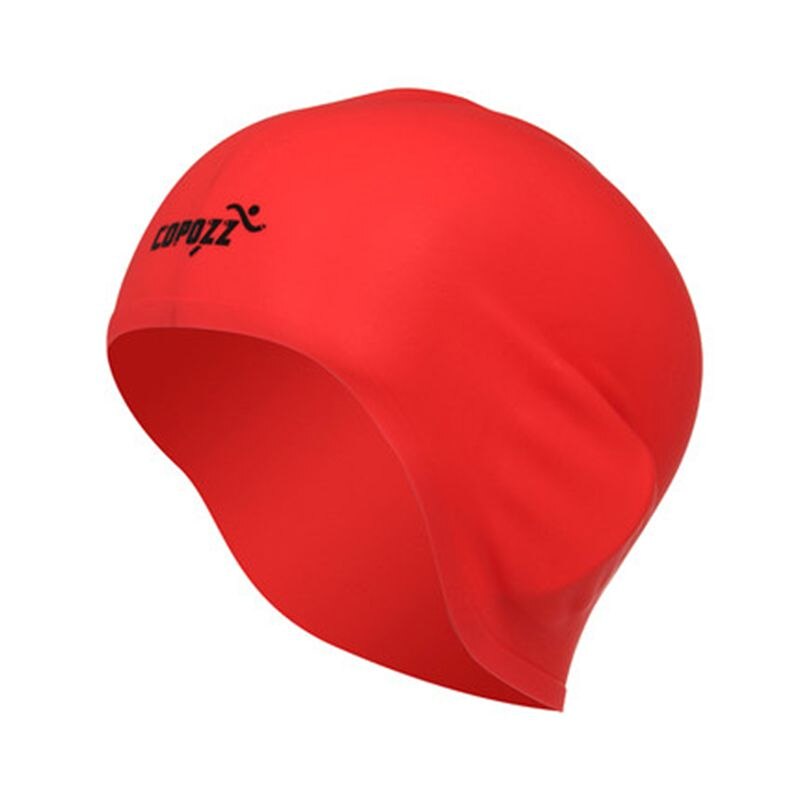 unisexe sport Silicone élastique étanche cache-oreilles oreille protecteur bonnet de natation sport natation piscine chapeau couverture: Rouge