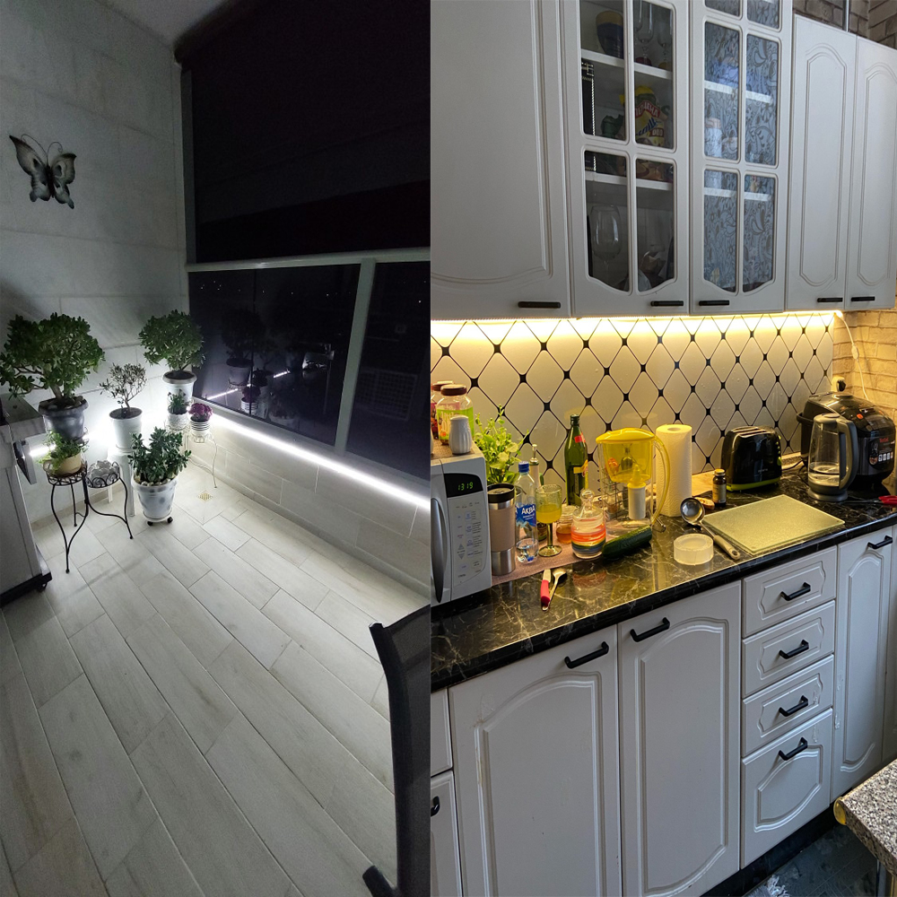 Tira de luces LED 220V 2835 tira de led impermeable alto brillo 120LEDs/m cocina Flexible luz LED de jardín al aire libre con interruptor