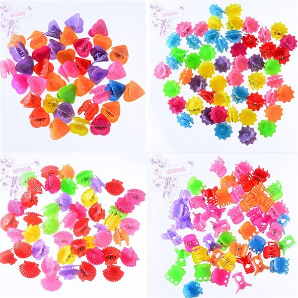 50 Stuks Kleine Plastic Hair Clips Claws Mini Klemmen Mode Meisjes Krab Haar Klauw Kinderen Haarspeld Haaraccessoires: mix style
