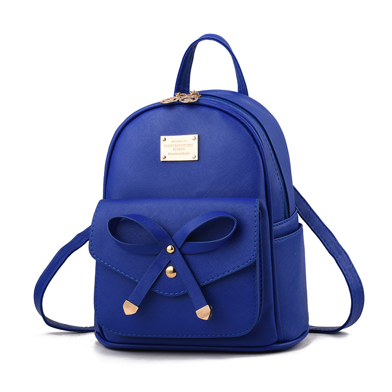 Sac à dos femme Version coréenne du collège vent sac à dos PU cuir mignon étudiant sac mignon sac à dos femmes ZF10089: Blue