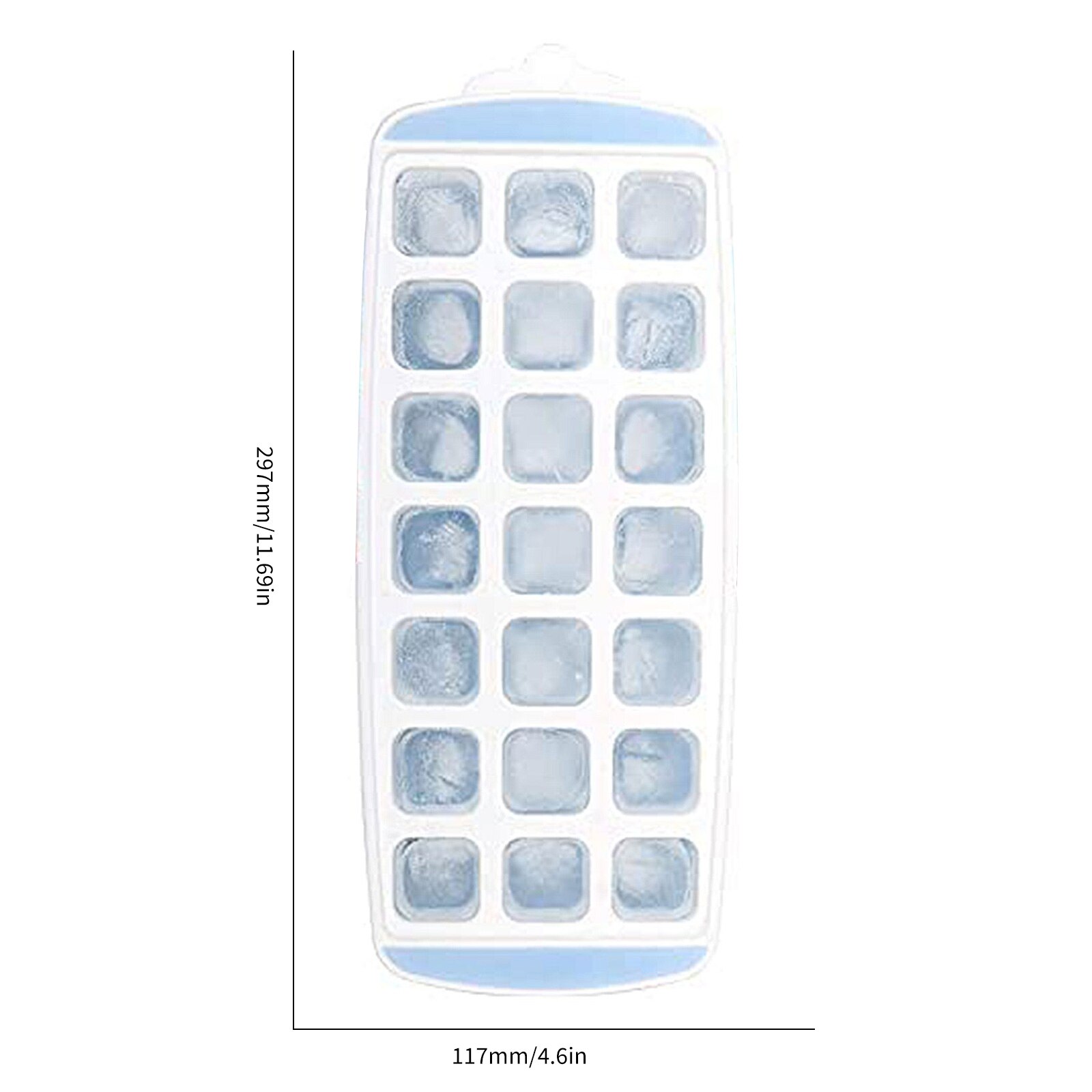3pcs/set Silicone Ice Cube Trays With Spill-Resistant Removable Lid 21 Cavity Mold Square Shape Stackable Fruit Popsicle Plate