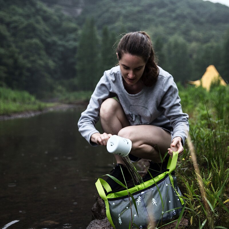 Naturehike bärbar utomhusresa fällbar vattenhink tvättställ för camping vandring picknick  nh18 l 010- p