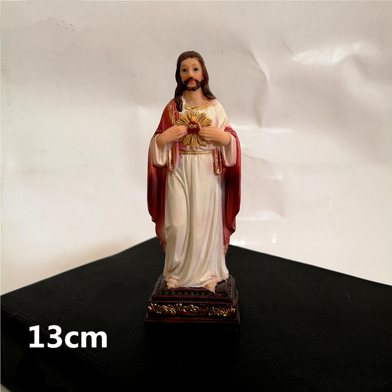 Religiös statyett helig familj staty jesus heliga hjärta staty välsignade jungfru maria staty: Färg 15