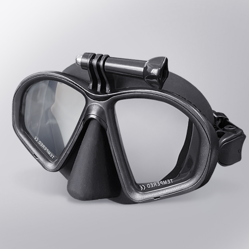 Lage Volume Gratis Duikbril Scuba Apparatuur Onderwater Volgelaatsmasker Gratis-Duik Bril Professionele Snorkelen Bril: Black   transparent