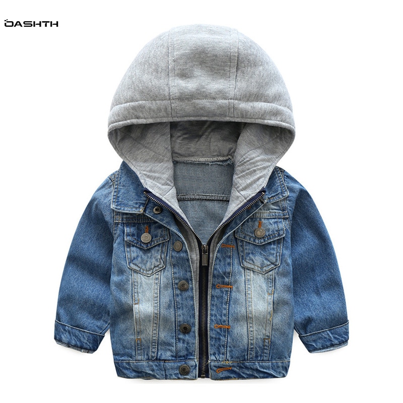 Oashth Kinderkleding En Najaar Jongen Jas Denim Jas Alle-Match Toevallige Jas