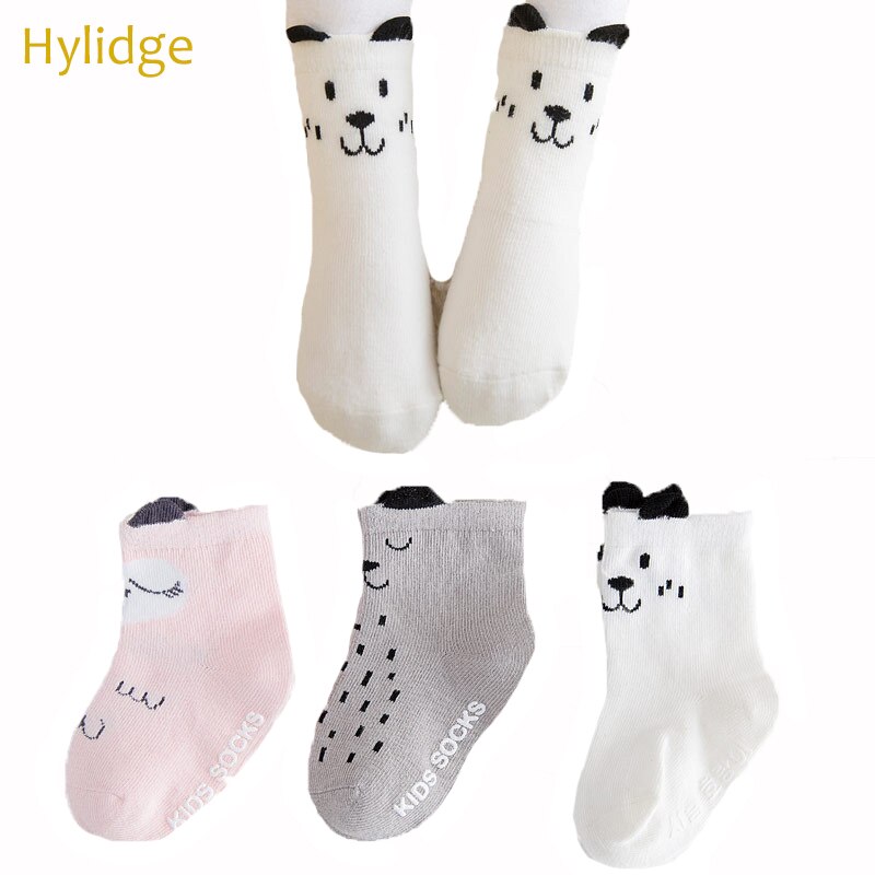 Hylidge Frühling Herbst kinder Socken mit Nette Kleine Ohr Cartoon Baby Nicht-slip Boden Socken Baumwolle Jungen Mädchen socken