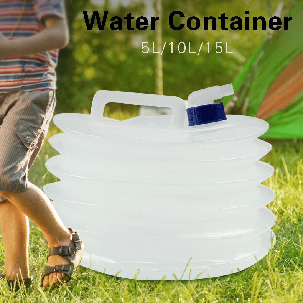 5L 10L 15L Collapsible Water Container Carrier with Spigot Portable Survival Water Storage Carrier Bag for Car Trunk Outdoor