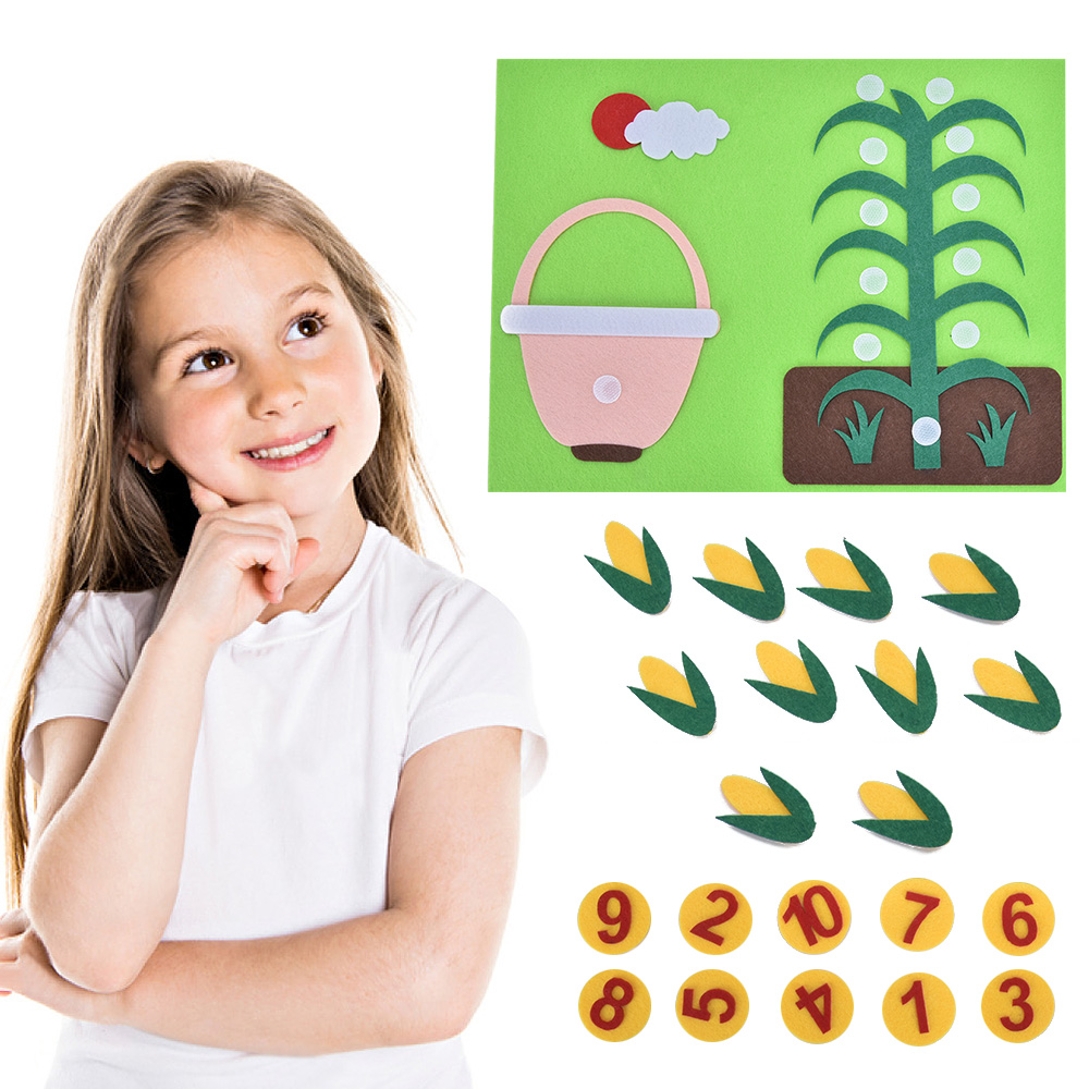Gjør-det-selv ullfiltesett mattespill pedagogisk leketøy for barn barnehage undervisning kognisjon leker baby tidlig utdanning diy craft kit