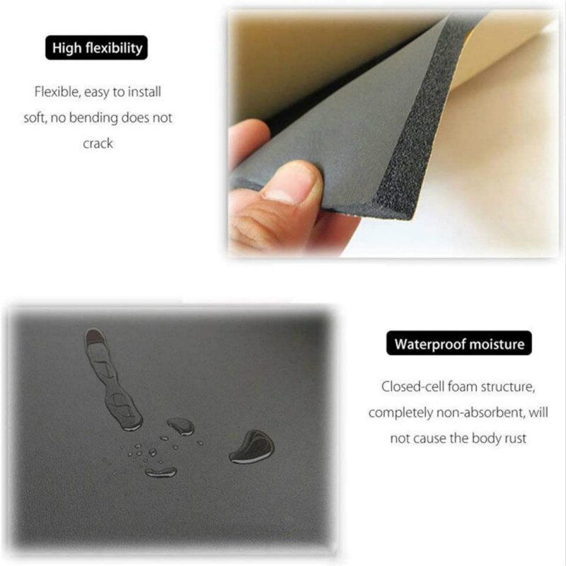 1Roll 200cmx50cm 10mm Car Sound Proof Deadening Upgarded Car Truck Anti-noise Sound Insulation Cotton Heat Closed Cell Foam