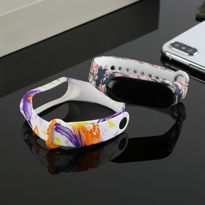 Para Xiaomi Miband 3 pulsera inteligente reemplazar banda de silicona estilo de impresión accesorios para pulsera inteligente banda deportiva