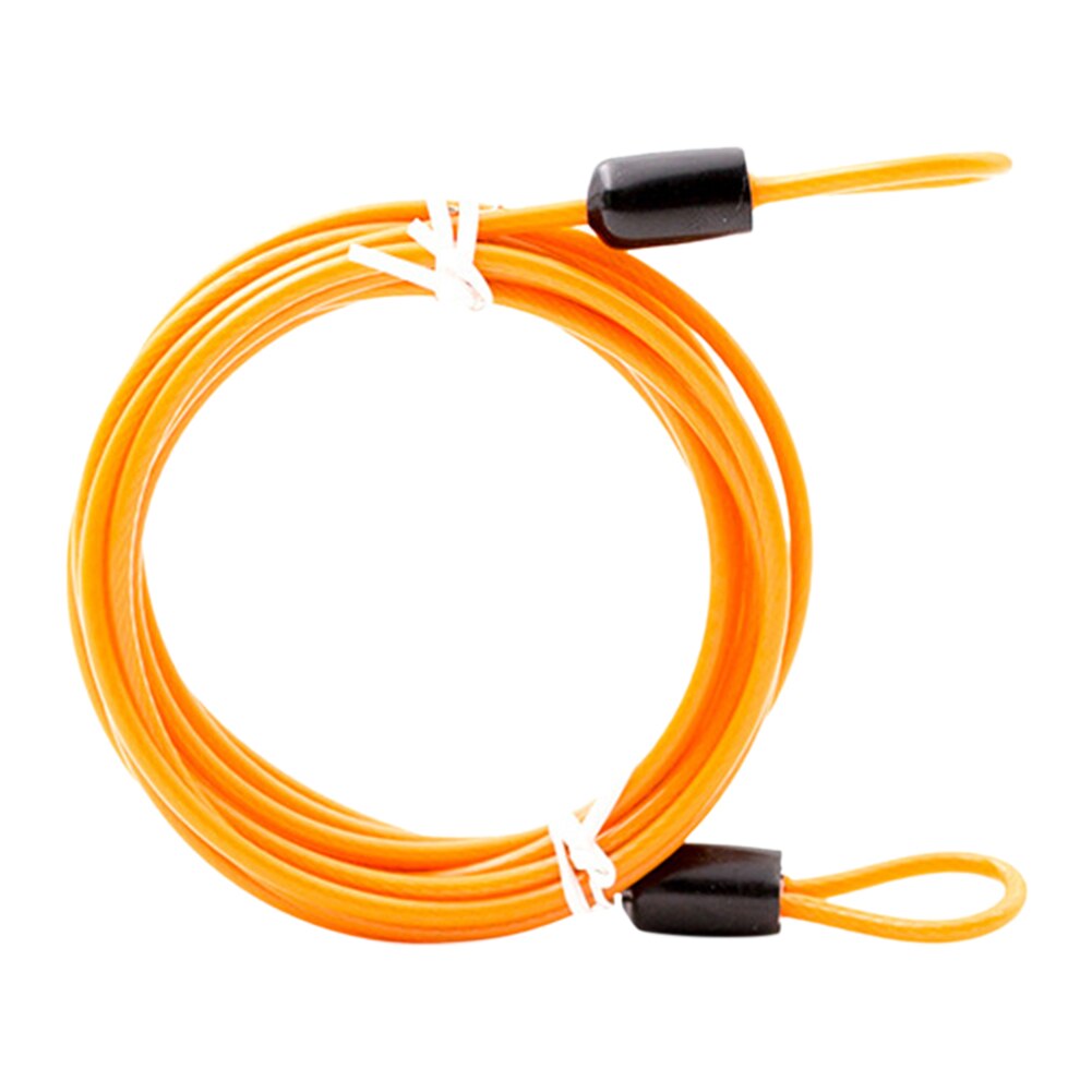 Säkerhet lättvikts stålkablar användbar cykel kedjelås universal dubbel loop stöldskydd motorcyklar 2 meter: Orange