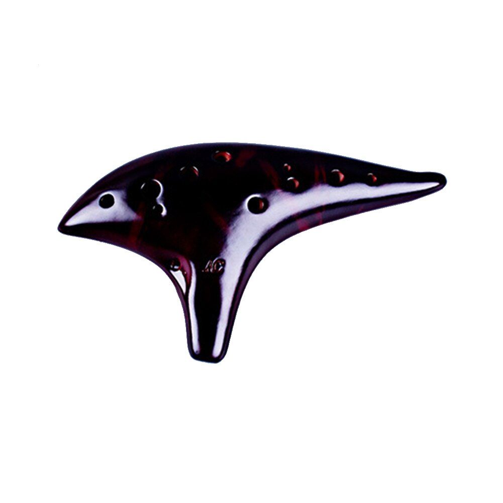 12 Holes Rhythm Hobbies Musical Instrument Ceramic Ocarina For Beginner Submarine Style Alto C Smoked Burn Flute