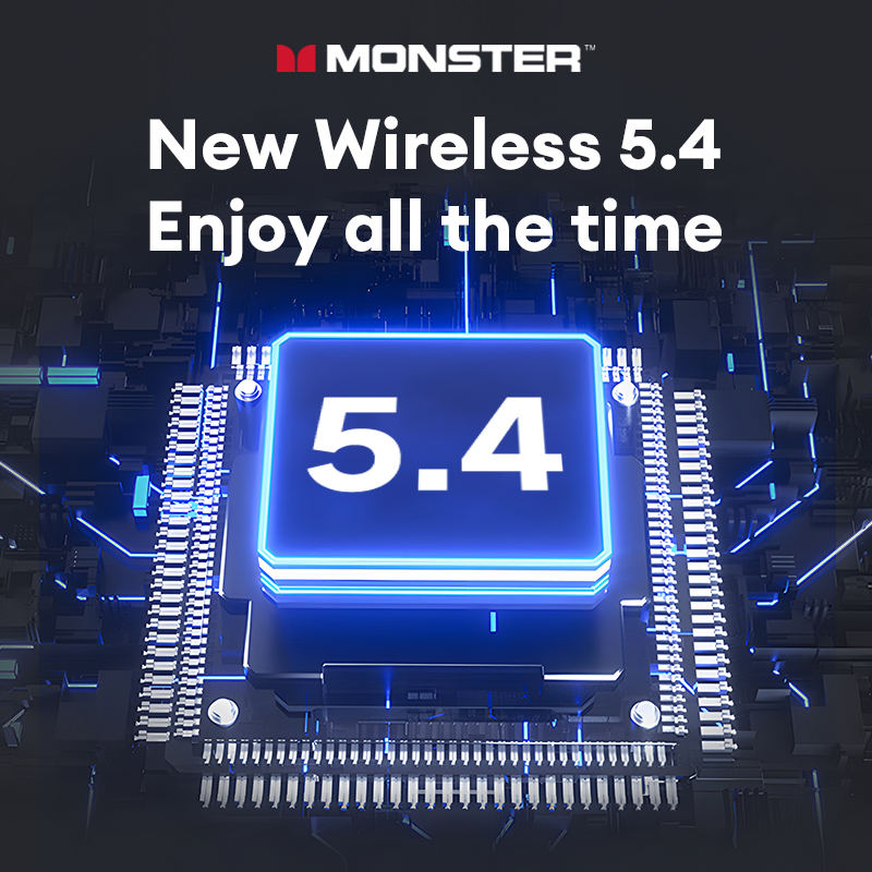 Monster MQT52 Draadloze Bluetooth 5.4 Koptelefoon Lange batterijduur Gaming-hoofdtelefoon Dual Mode HIFI Stereogeluid Headset met microfoon