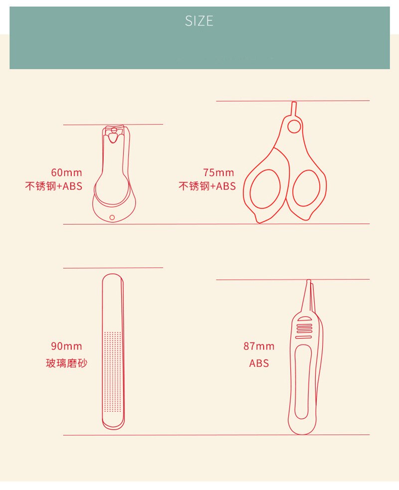 Neugeborenen Baby Nagel Schere Baby Nagel Pflege Werkzeug Kind sicher Tragbare Nagel Haarschneidemaschine Trimmer Datei Pinzette Mit Kasten freundlicher Manikübetreffend Bausatz