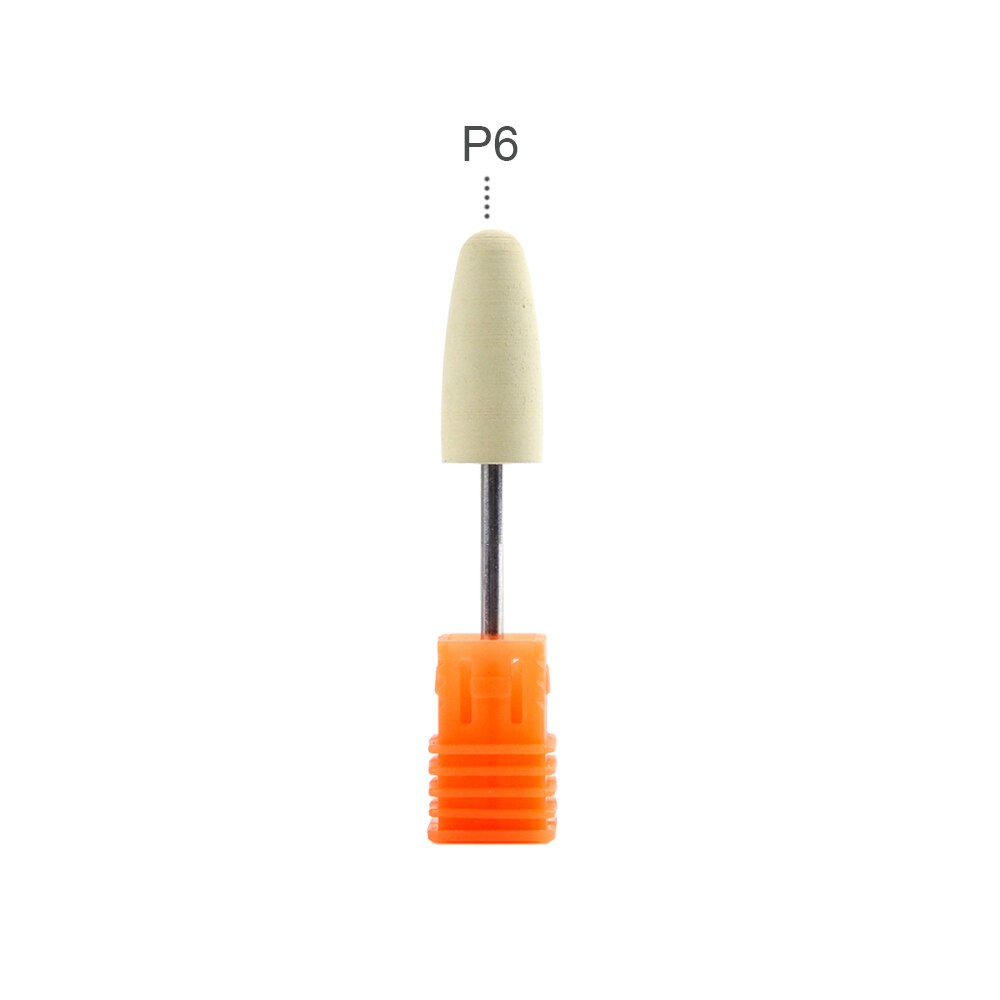 Silicone Ceramic Nails Drill Bit Polisher Rubber Remover Electric Manicure Machine Tools Milling Cutter Griding Buffer File: P6