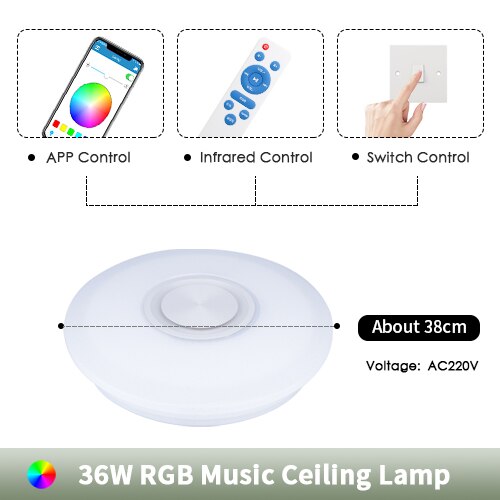 LED RGB Ceiling Light Multi Color Lamp Modern Blue... – Grandado