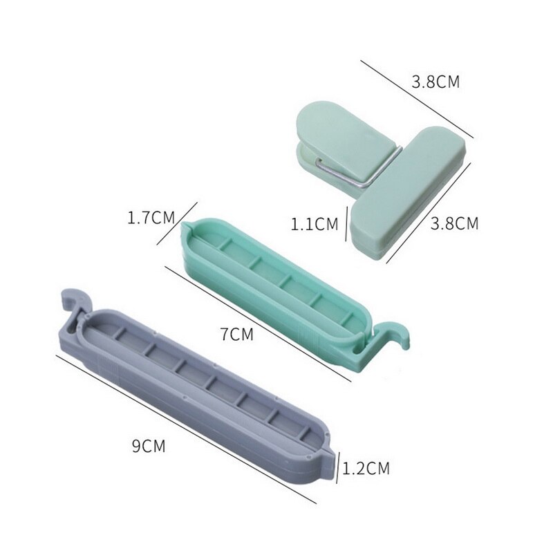 12 stykker/sæt plastikposer forseglingsmaskine snacks snackposer køkkenredskaber tilbehør mini vakuumforseglingsclips madklemme