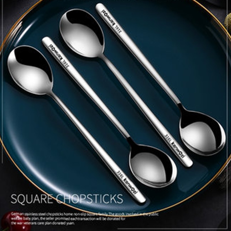 Sked av rostfritt stål för hemmabruk, ätsked, dricksoppa, koreansk lång sked, förtjockad blandningssked, liten sked.