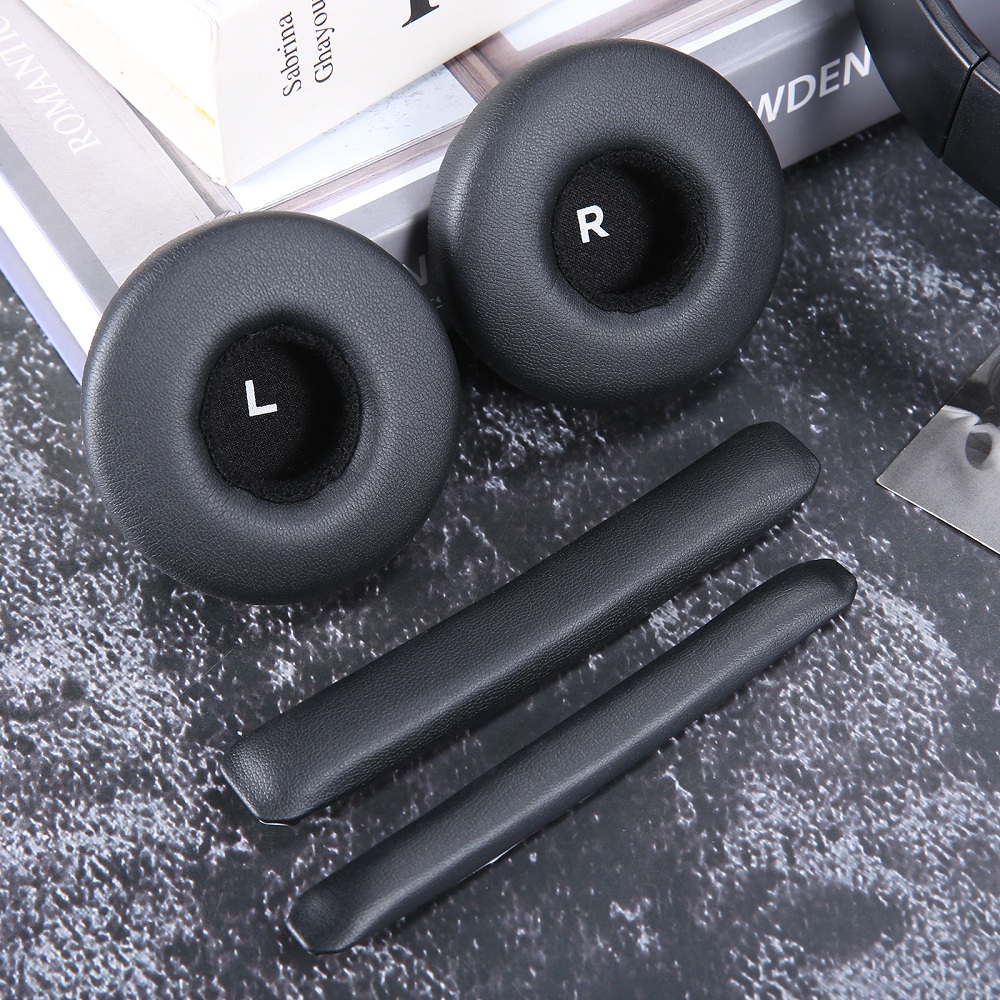 Öronkuddar pannband passar till akg  y50 y55 y50bt y55dj hörlurar trådlösa/trådlösa headset svarta proteinläderskum öronkåpor skydd