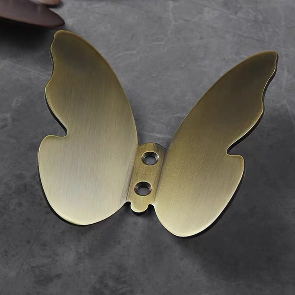 1PC Modern Style Golden Butterfly Coat Hook Double Hook Wall Mounted Hanging Heavy Duty Screw Wall Hook Home Bath Towel Hangers
