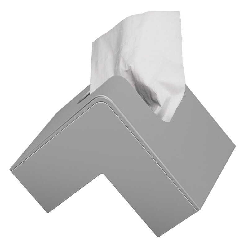 90 Degree Right Angle Nordic Tissue Box Corner Removable Tissue Desk Car Decoration Paper Toilet Towel Holder Bathroom Organizer: gray