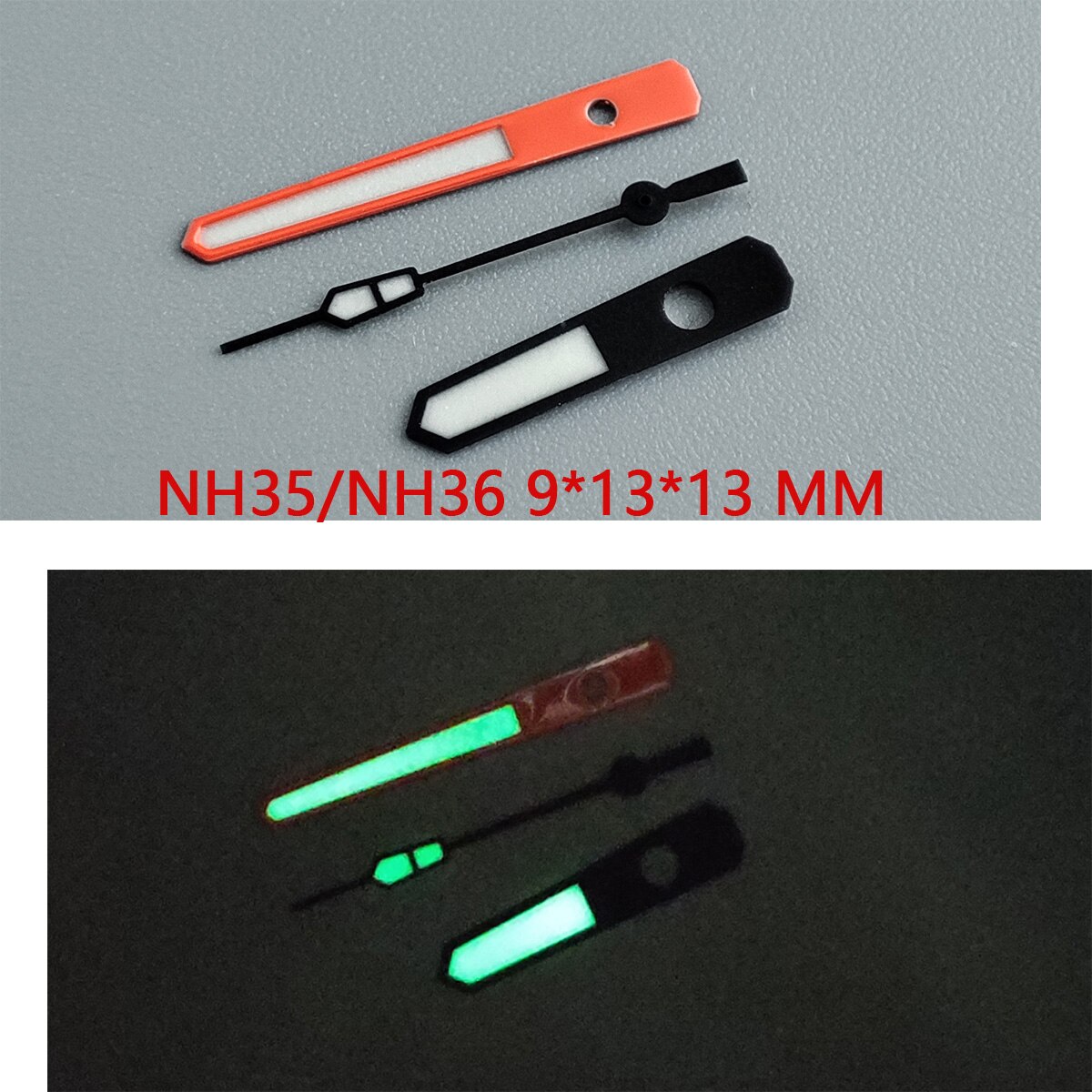 Horloge Accessoires Horloge Pointer NH35 Handen Zwart Handsr Rode Handen Groen Super Lichtgevende, Geschikt Voor NH35, NH36 Beweging A16