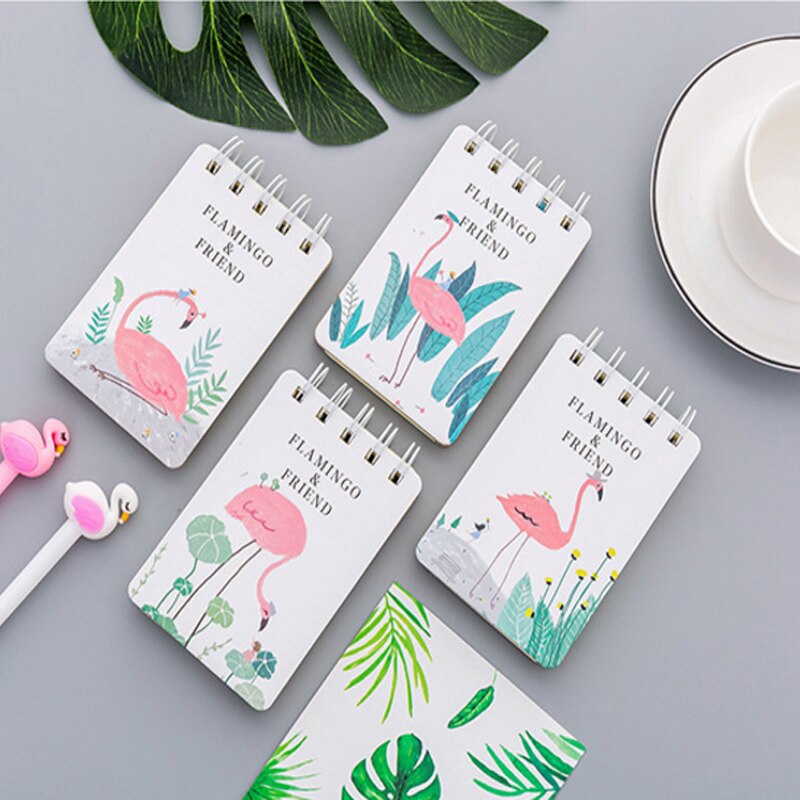 1book/lot Flamingo notebook Daily Weekly Planner Spiral Notebook Time Organizer School Supplies Signature Guest Book: Default Title