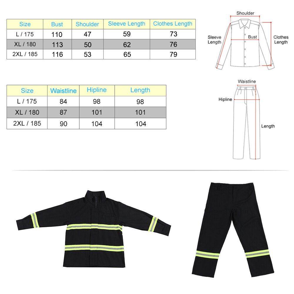Flame Retardant Clothing Fire Resistant Clothes Fireproof Waterproof Heatproof Fire Fighting Equipment Suitable Height 180cm