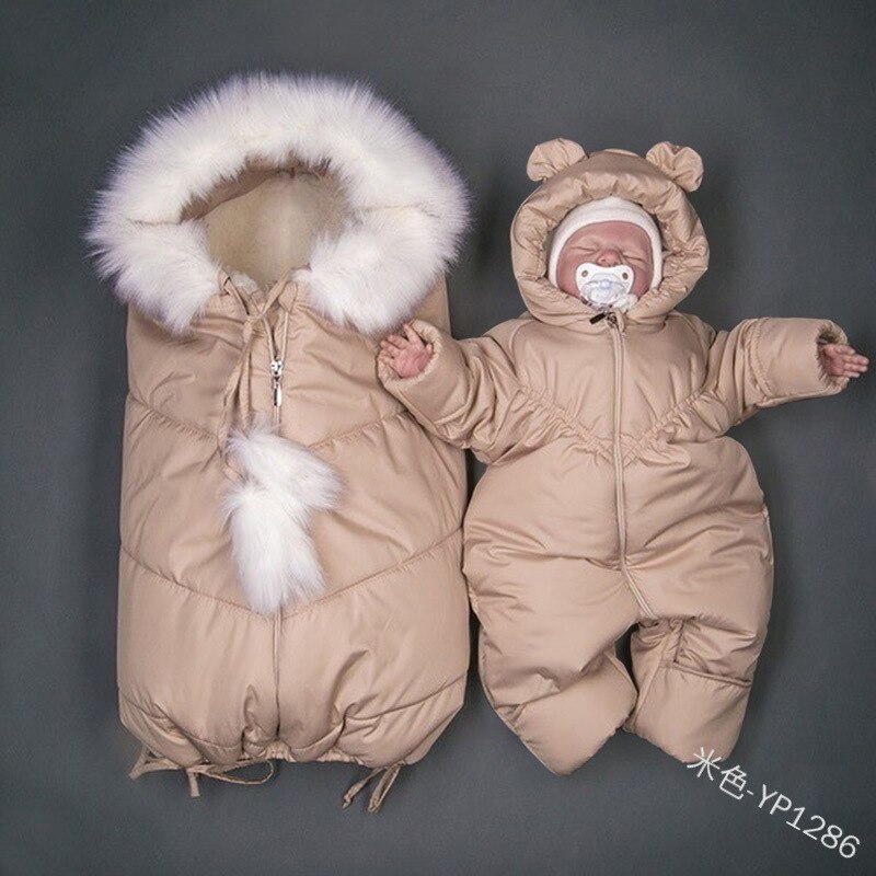 6M-12M Jungen & mädchen Kleidung Für Babys herbst Nur Eine Strampler Hodded Bär Ohren Zipper Casual infant Feste Schuhe Kinder Winter Mantel: Beige / 9m