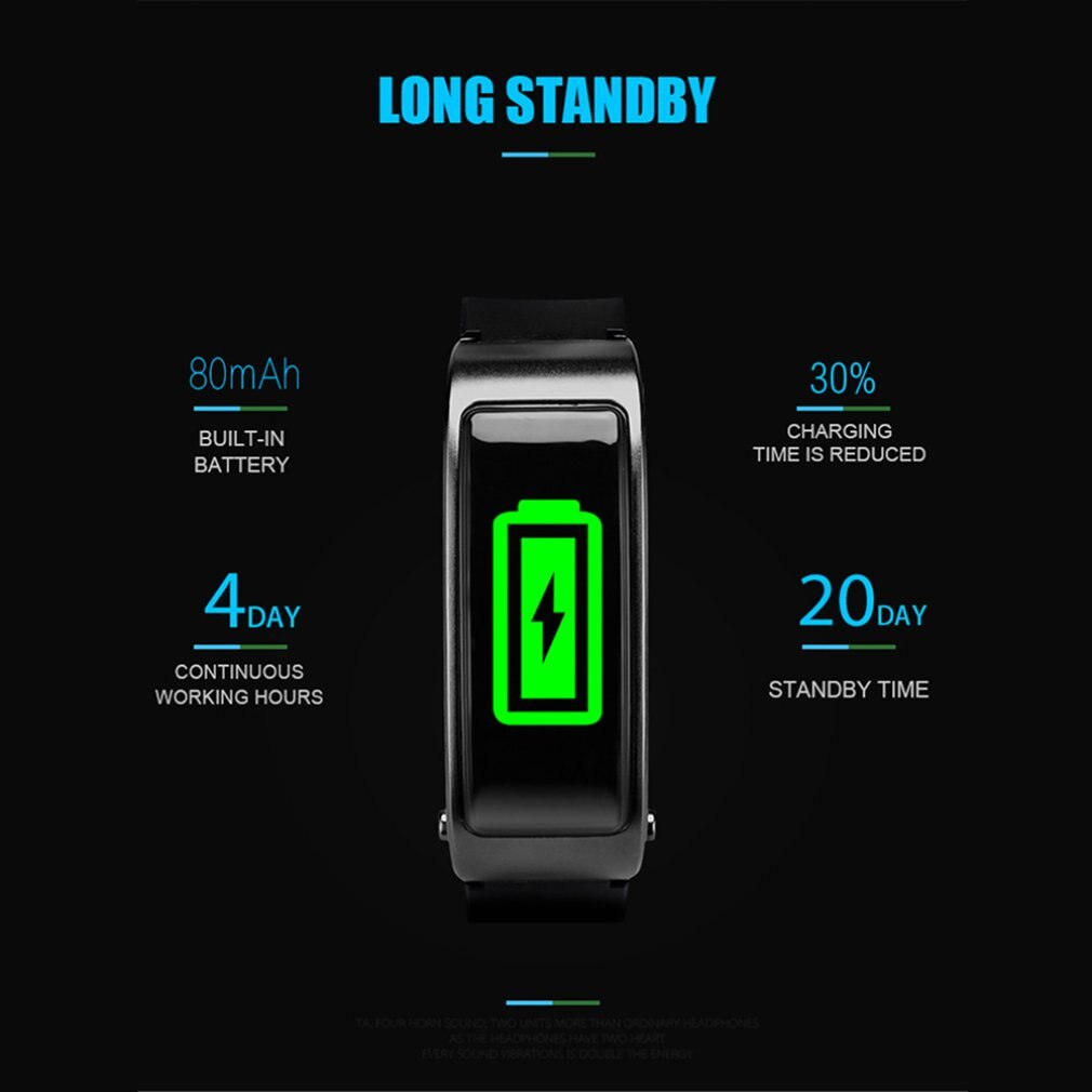 Talkband Y3 Plus montre intelligente avec écouteurs moniteur de sommeil de fréquence cardiaque Bluetooth appel musique Smartwatch pour casque de sport d'affaires