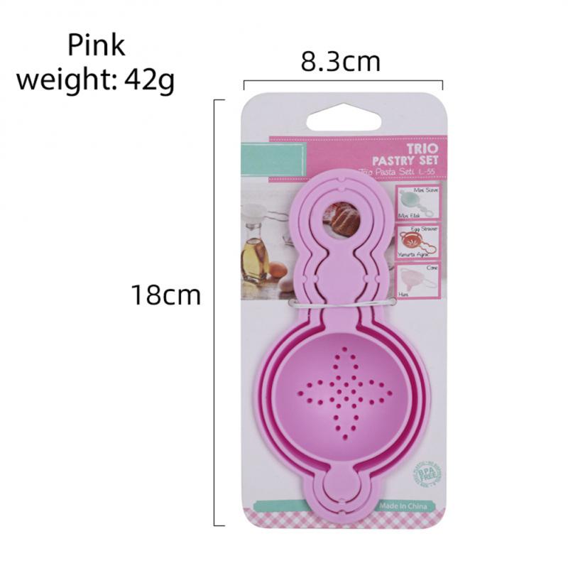 Egg White Separator Kitchen Plastic Oil Funnel Household Multi-function Pouring Wine Separation Funnel: pink