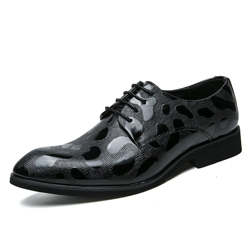 Hommes or robe chaussures en cuir de luxe italienne formelle travail chaussures pour homme bout pointu richelieu chaussures pour hommes: Black / 40