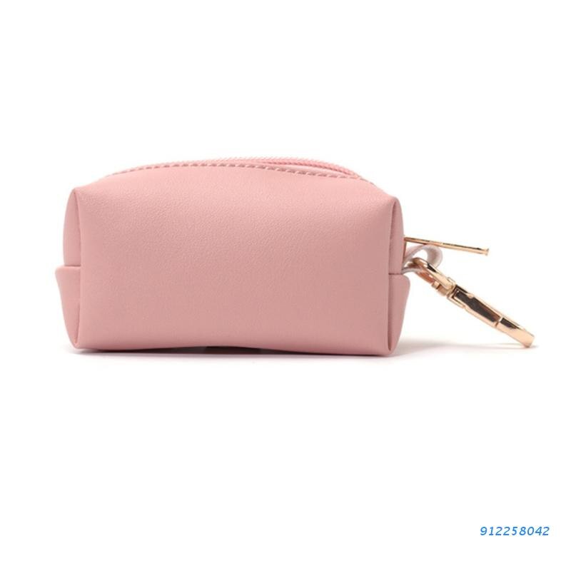 Dispensador portátil de bolsas para recoger excrementos de perro, soporte para bolsas de residuos, suministros para mascotas al aire libre, organizador de bolsas de basura: Pink