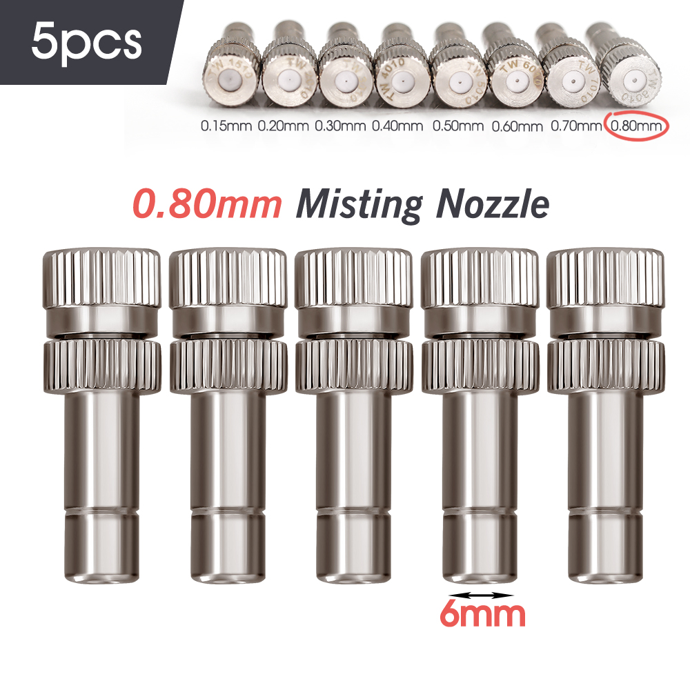 0,15–0,8 mm Niederdruck-Nebeldüsen, 6 mm Stecker, feine Zerstäubung, Sprühgerät, Gartenbewässerung, Befeuchtung, Kühlsystem: Blau