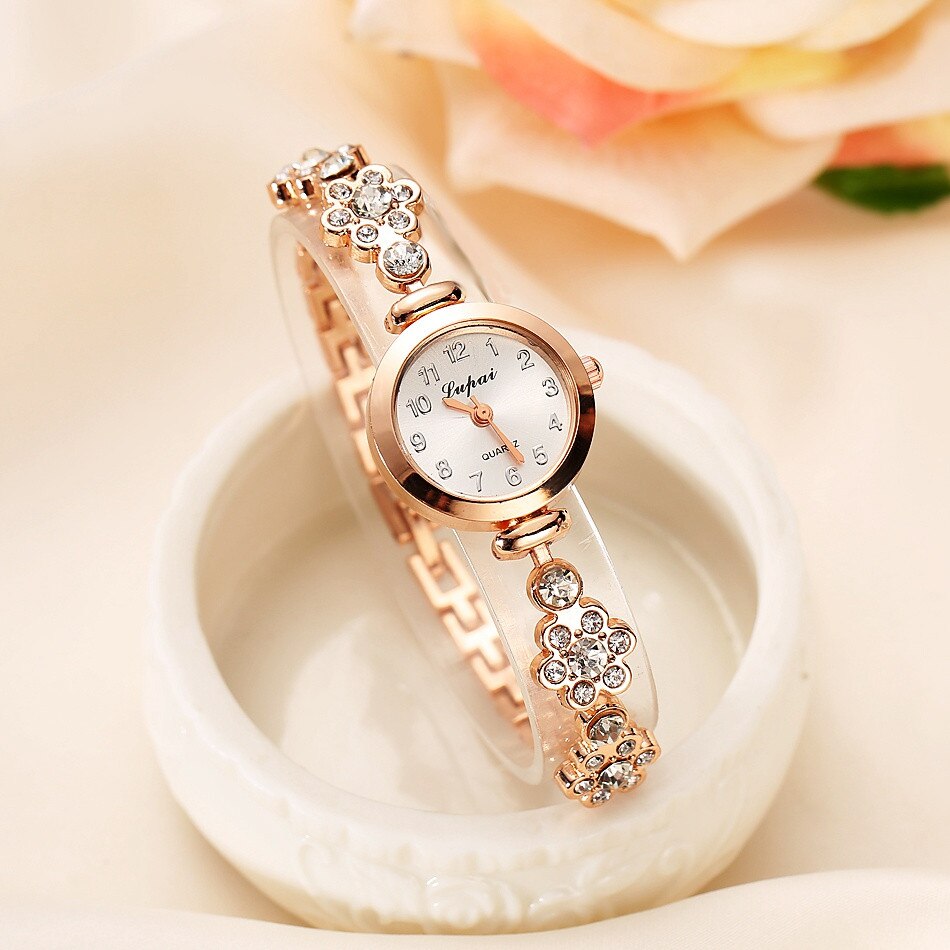 LVPAI Luxus Frauen Armband Uhr dünne band Legierung band decor damen elegante gIift für freund gold silber