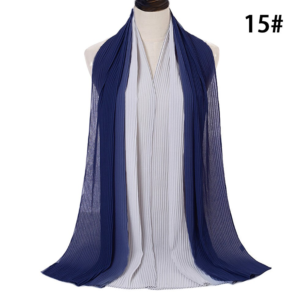 Ombre Chiffon Hijab Muslim Women Hijab Scarf Shawl Islam Headwrap Pleated Gradient Hijabs Shaded Crinkle Hijab Summer: 15