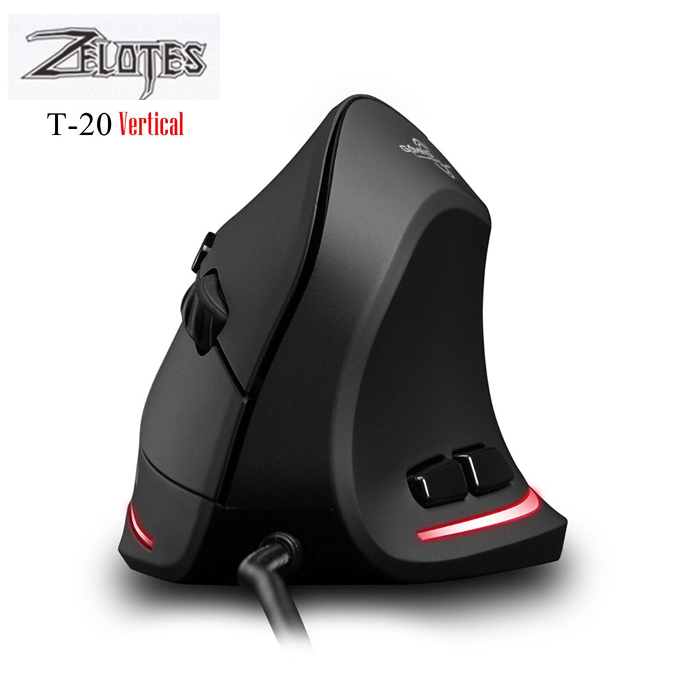 ZELOTES F-35 2.4GHz Vertical Wireless Mouse 2400DPI 6 Buttons Ergonomic Optical Computer Gaming Mouse Gamer Mice For Laptop PC: T-20 Wired Mouse