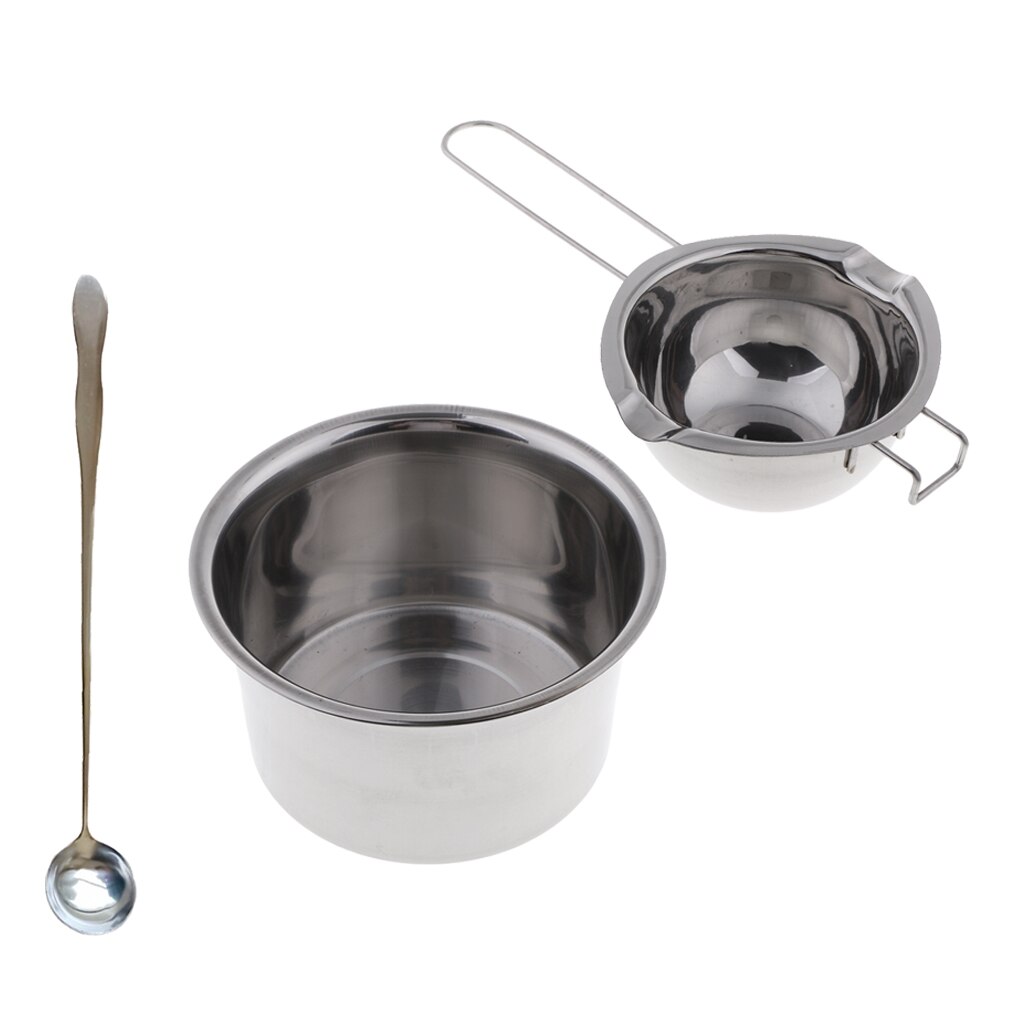 3Pcs Rvs Kaars Wax Smelten Pot Dubbele Boiler Roeren Lepel Diy