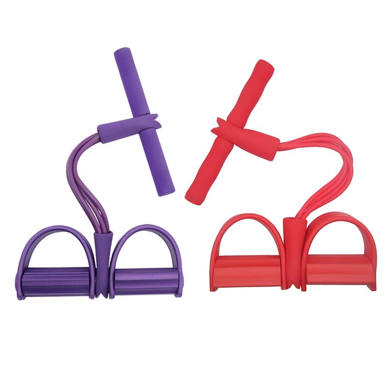 2x Red /Purple Newly Fitness Elastic Sit Up Pull Rope Abinal Exerciser Home Sport Equipment Pull Convenient Rop