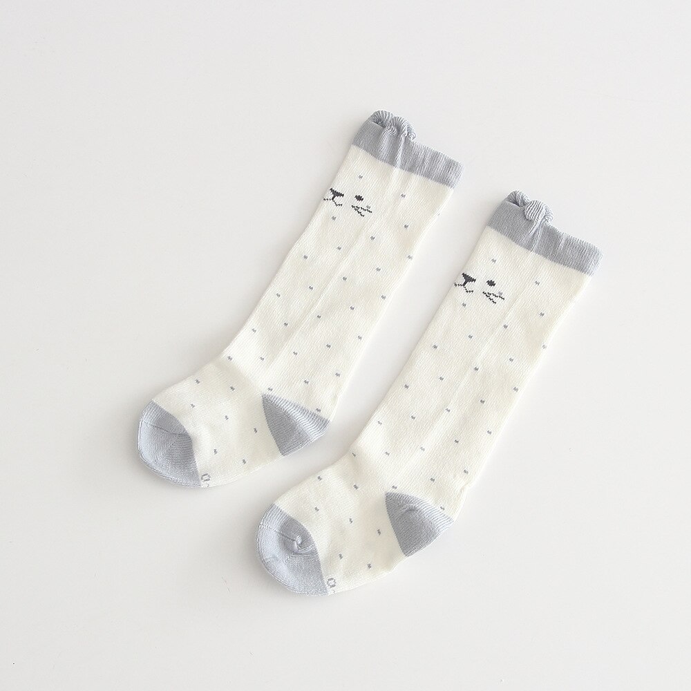 Fall Baby Girl Socks Kids'socks Female Babies Mid-tube Half-tube Socks Jacquard Cat Socks